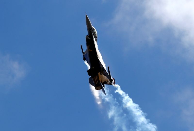FILE PHOTO: An F-16 aircraft of the Turkish Stars aerobatic