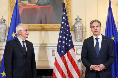 FILE PHOTO: U.S. Secretary of State Blinken meets with EU