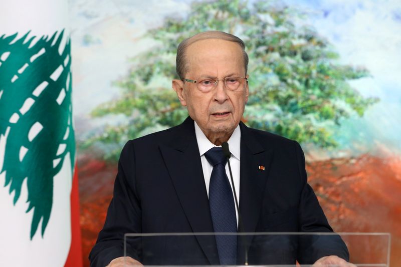 Lebanon’s President Michel Aoun addresses the United Nations General Assembly