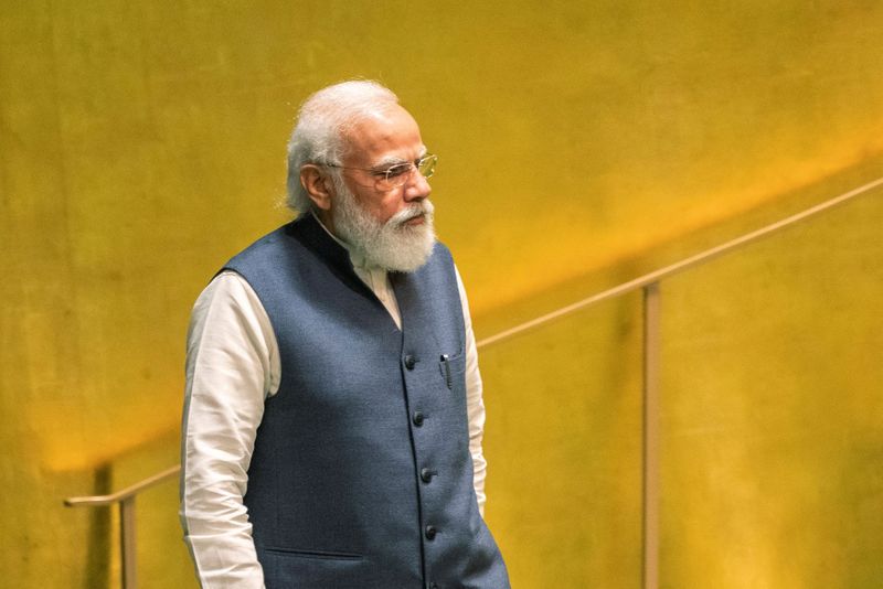 FILE PHOTO: India’s Prime Minister Narendra Modi addresses the 76th