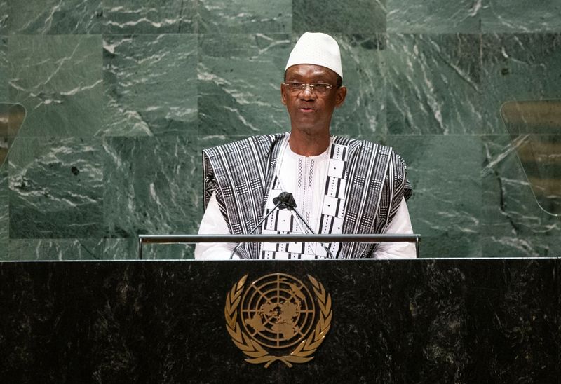 FILE PHOTO: Mali’s Prime Minister Choguel Maiga addresses the 76th