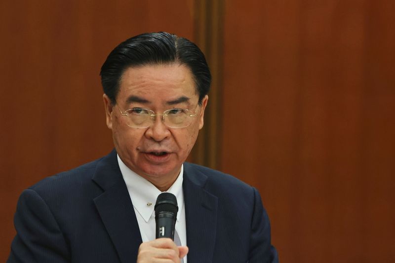 FILE PHOTO: Taiwan Foreign Minister Joseph Wu attends a news