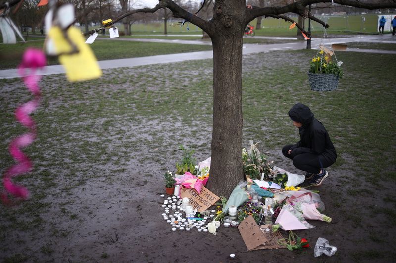 Memorial site at Clapham Common Bandstand, following the kidnap and