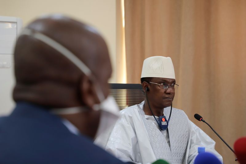 Mali’s Prime Minister Choguel Maiga attends a meeting with the