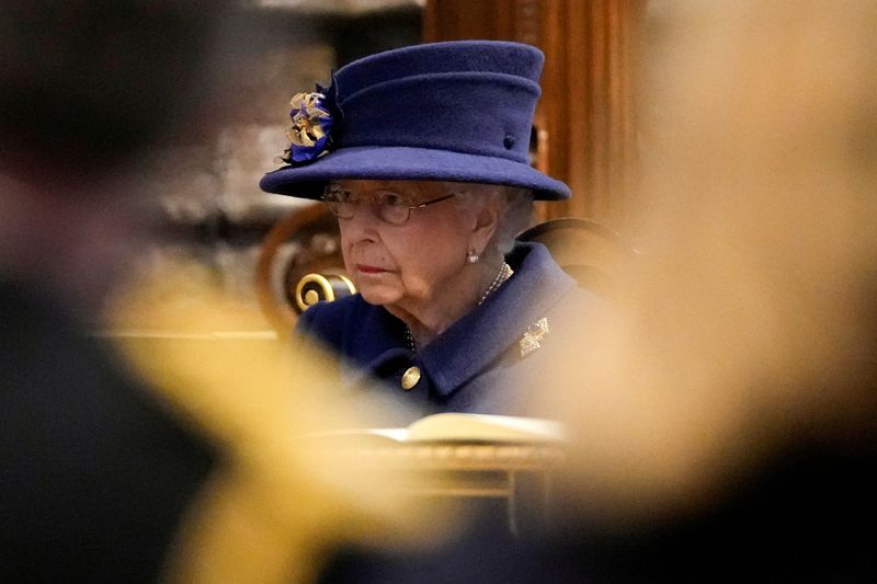 FILE PHOTO: Britain’s Queen Elizabeth attends a Service of Thanksgiving