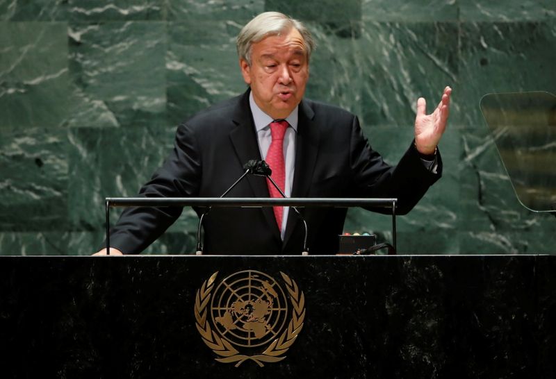 United Nations Secretary-General Antonio Guterres addresses the 76th Session of