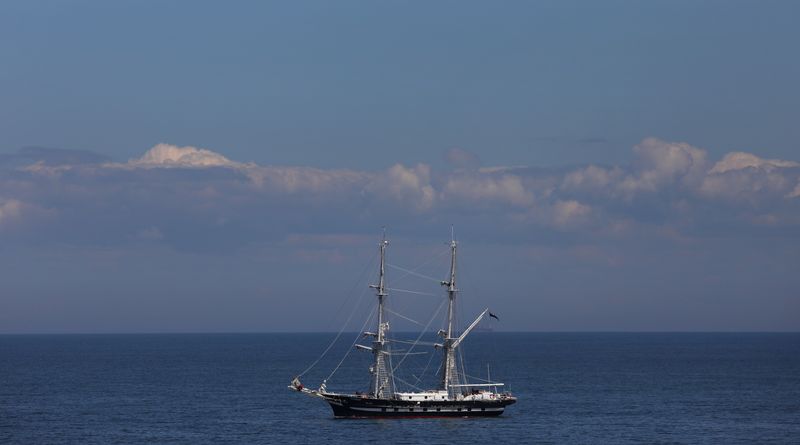 Clouds are seen above the sail training ship The Royalist
