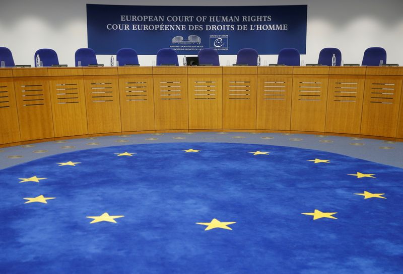 FILE PHOTO: The courtroom of the European Court of Human