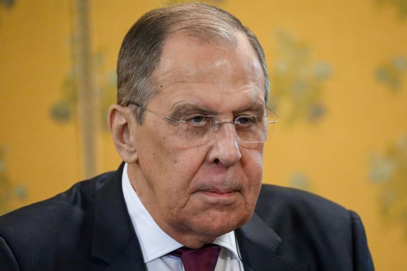 FILE PHOTO: Russian Foreign Minister Sergei Lavrov attends a meeting