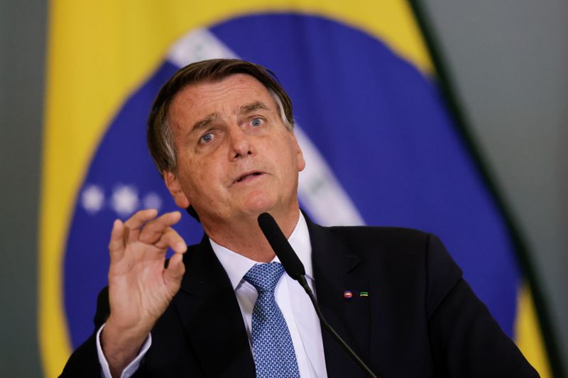 Brazil’s President Jair Bolsonaro attends the ceremony for the Modernization