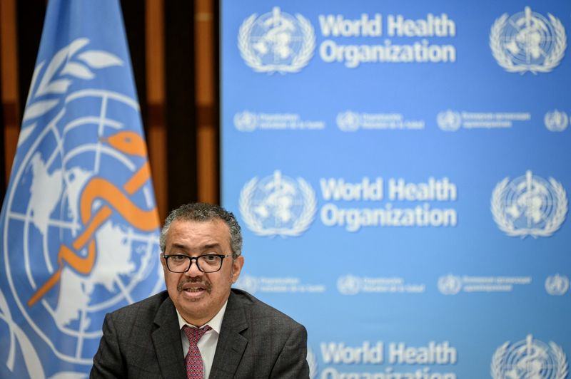World Health Organization chief Tedros Adhanom Ghebreyesus attends a ceremony