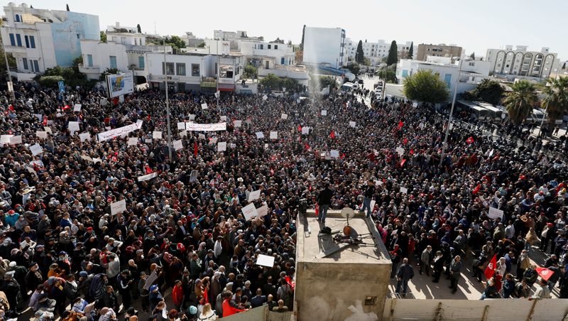 Protest against Tunisian President Kais Saied’s seizure of governing powers