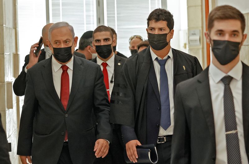 Former Israeli PM Benjamin Netanyahu attends hearing at Jerusalem’s District