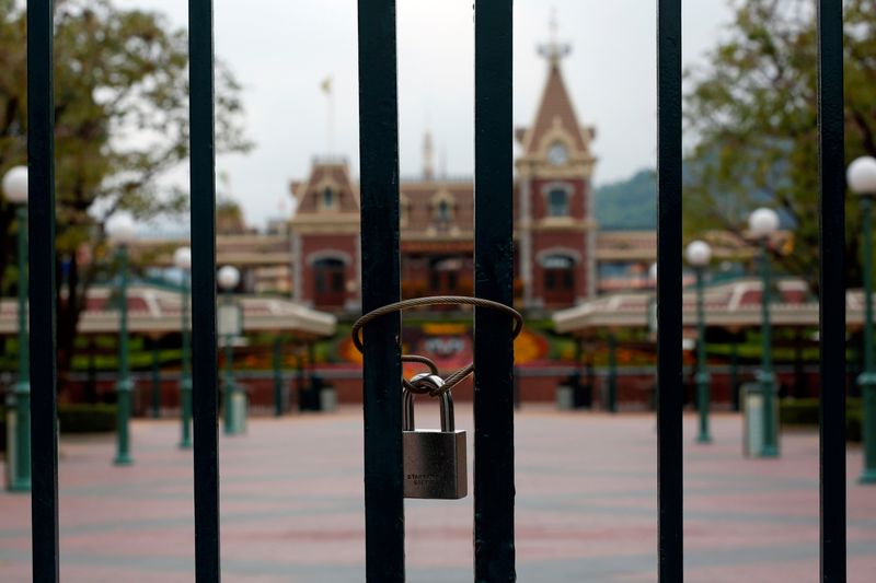 FILE PHOTO: A locked gate is seen after the Hong