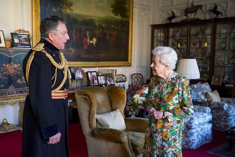 Britain’s Queen Elizabeth receives General Sir Nick Carter, Chief of
