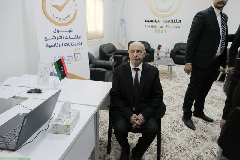 Aguila Saleh, Speaker of the eastern-based Libyan submits his candidacy