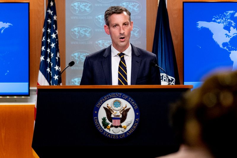 State Department spokesman Ned Price speaks on the situation in