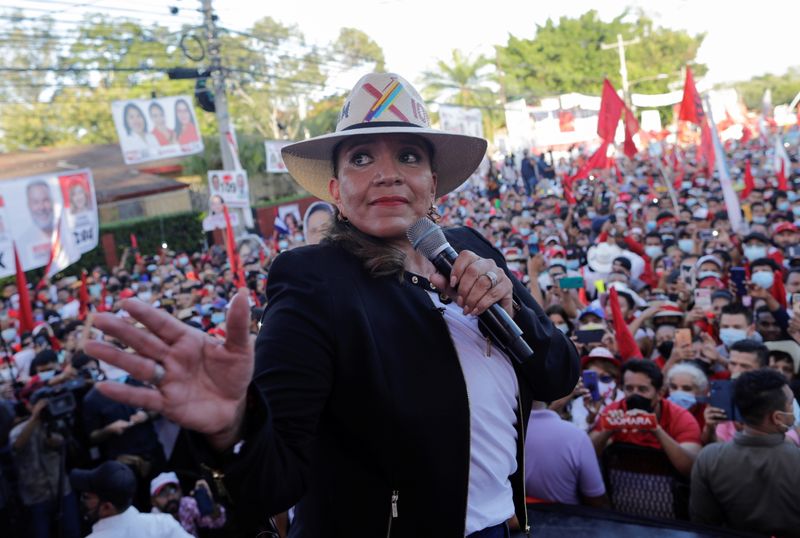 Xiomara Castro, presidential candidate for the opposition Libre Party during