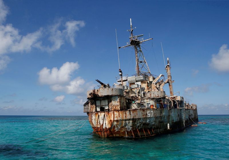 FILE PHOTO: The BRP Sierra Madre, a marooned transport ship
