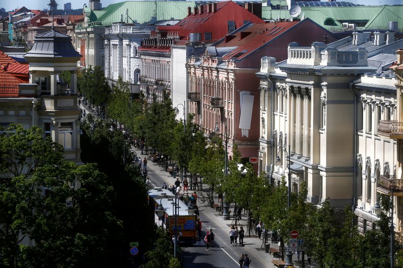 FILE PHOTO: A view of Gediminas street in Vilnius, Lithuania