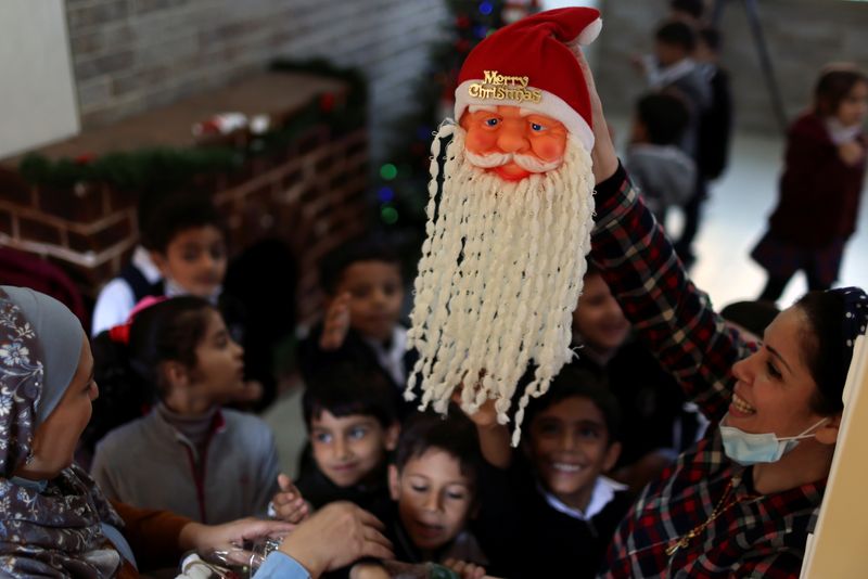 Preparations for Christmas season, in Gaza