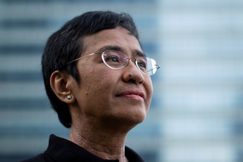 FILE PHOTO: Filipino journalist Maria Ressa, one of 2021 Nobel