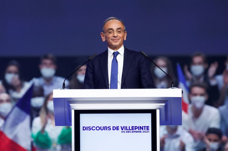 French far-right presidential candidate Zemmour attends a campaign rally in