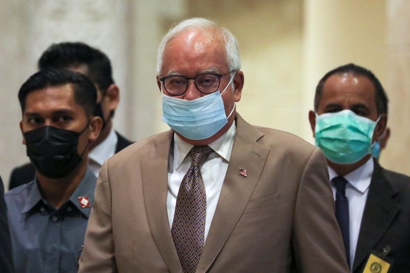Former Malaysian Prime Minister Najib Razak arrives at Court of