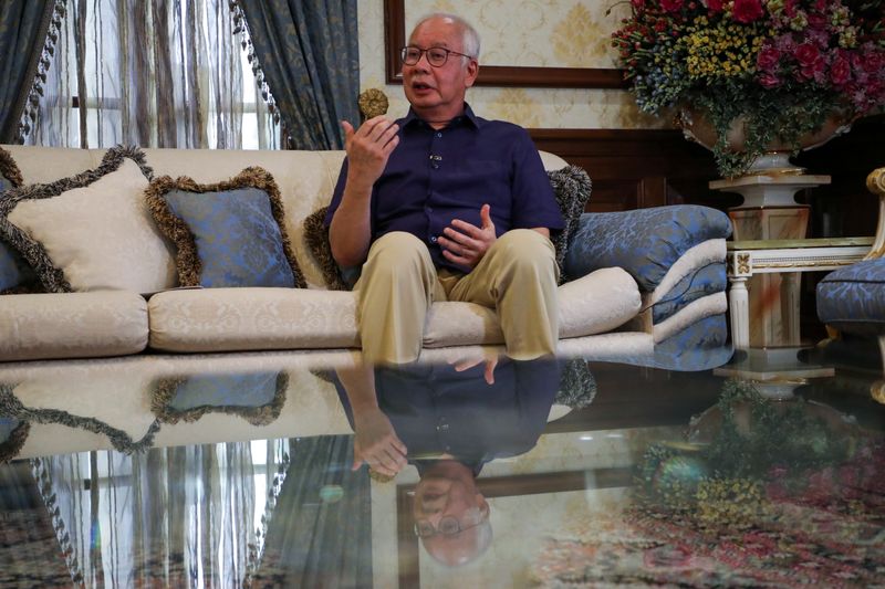 Malaysia’s former Prime Minister Najib Razak speaks during an interview