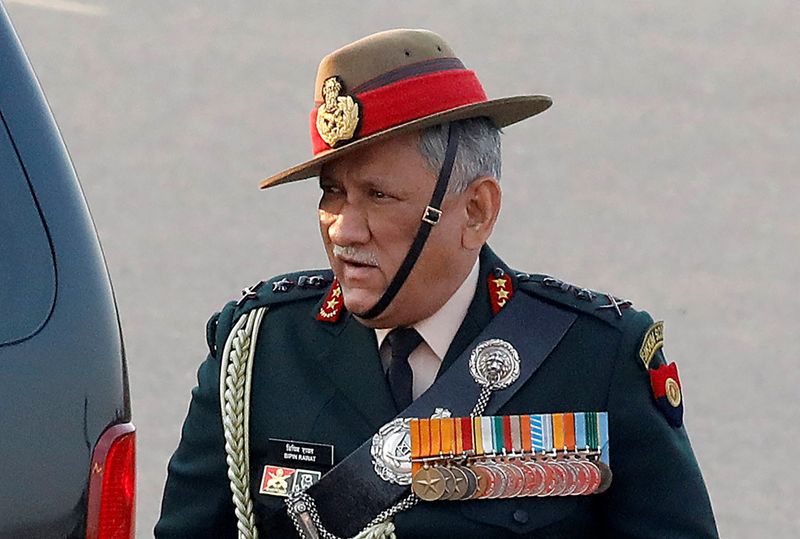 Indian Army chief General Bipin Rawat arrives for the Beating