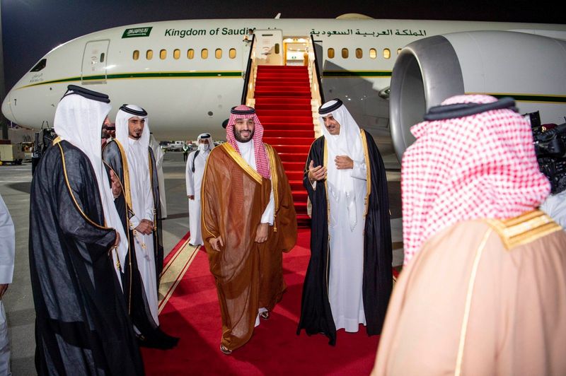 Saudi Crown Prince, Mohammed bin Salman is received by Qatar’s