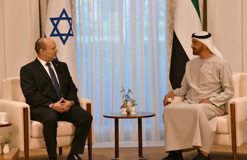Israeli Prime Minister Naftali Bennett meets with Abu Dhabi Crown