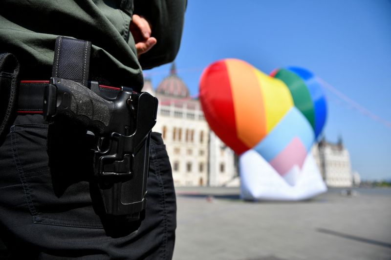 NGOs fly huge rainbow balloon at Hungary’s parliament protesting against