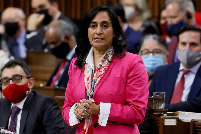 FILE PHOTO: Canada’s Minister of National Defence Anita Anand speaks