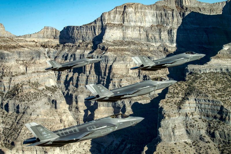 FILE PHOTO: A formation of U.S. Air Force F-35 Lightning