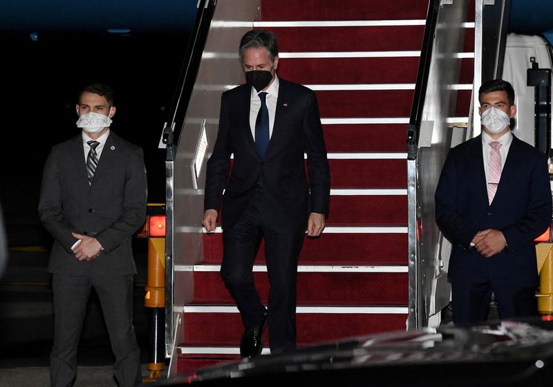 U.S. Secretary of State Antony Blinken arrives at Subang Airport,
