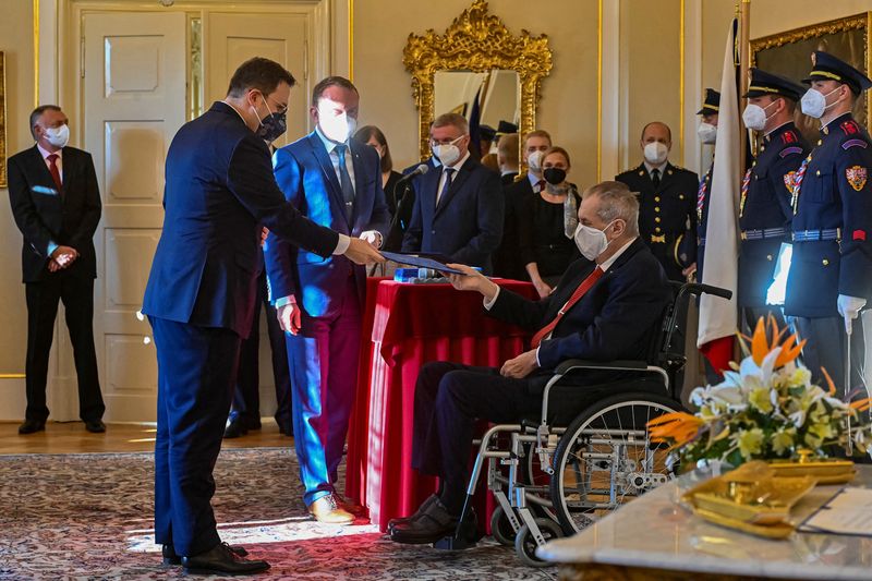 Czech President Milos Zeman appoints new Czech cabinet, at the Lany