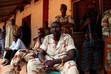 FILE PHOTO: Seleka general Ali Darassa talks to Reuters during