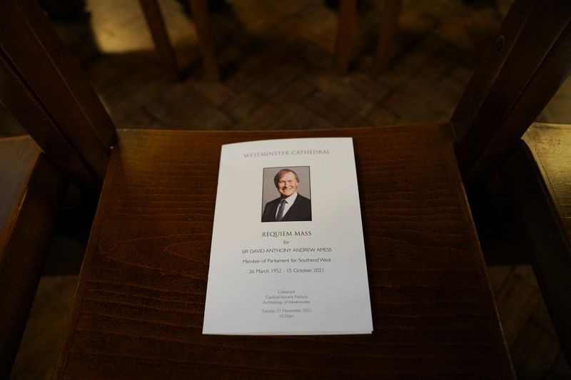 Requiem mass for British MP David Amess at Westminster Cathedral