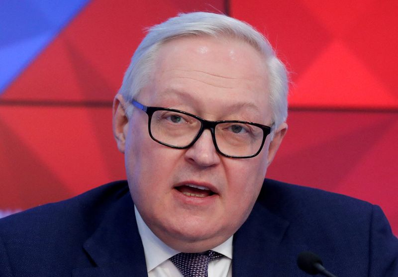 FILE PHOTO: Russian Deputy Foreign Minister Ryabkov speaks during a