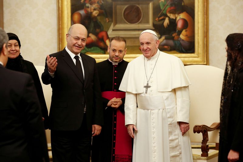 FILE PHOTO: Pope Francis meets Iraqi President Barham Salih at