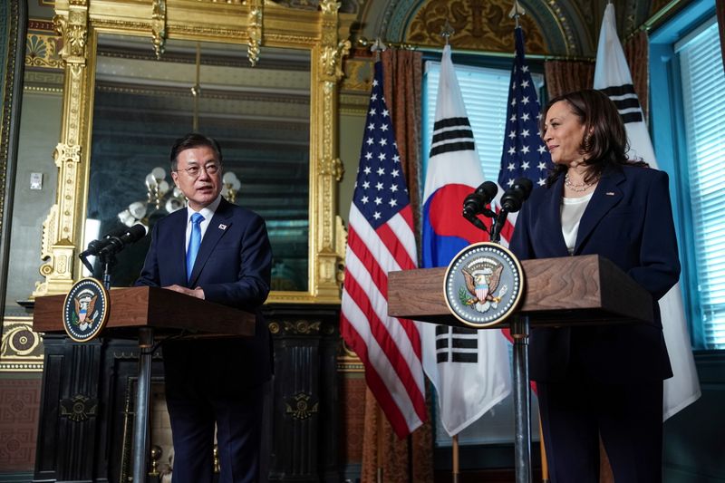 Vice President Kamala Harris meets with South Korea’s President Moon
