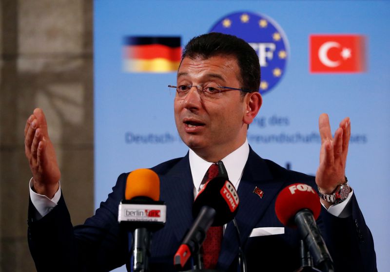 Istanbul Mayor Ekrem Imamoglu is awarded by Berlin’s Mayor Michael
