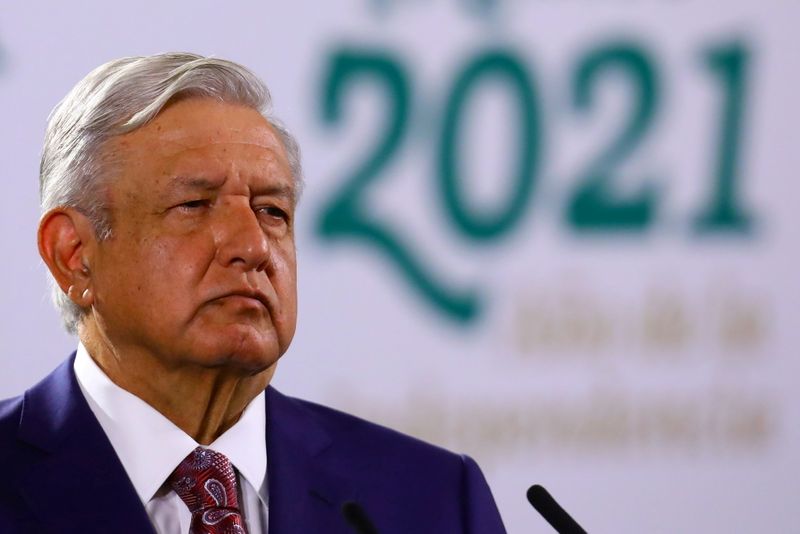 FILE PHOTO: Mexico’s President Lopez attends a news conference at