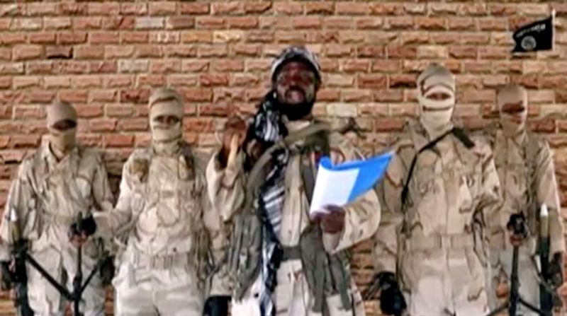 FILE PHOTO: Boko Haram leader Abubakar Shekau speaks in front
