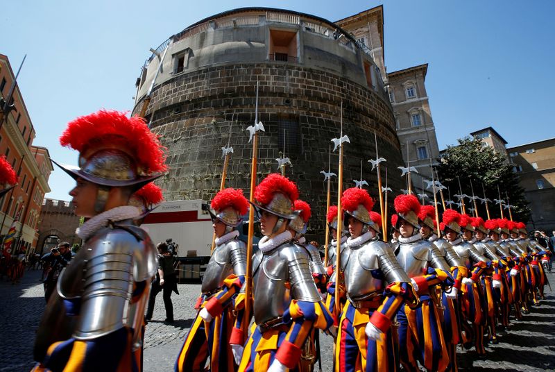 FILE PHOTO: New recruits of the Vatican’s elite Swiss Guard