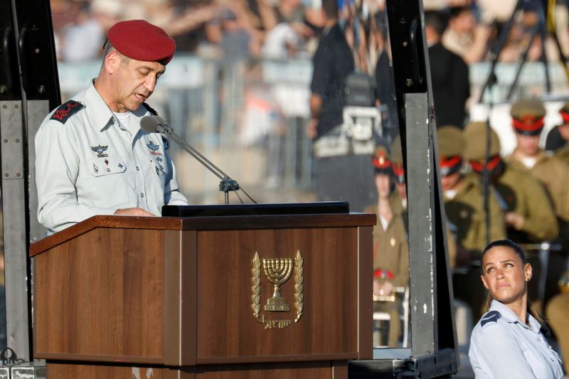 FILE PHOTO: Israeli Chief of Staff Aviv Kohavi speaks at