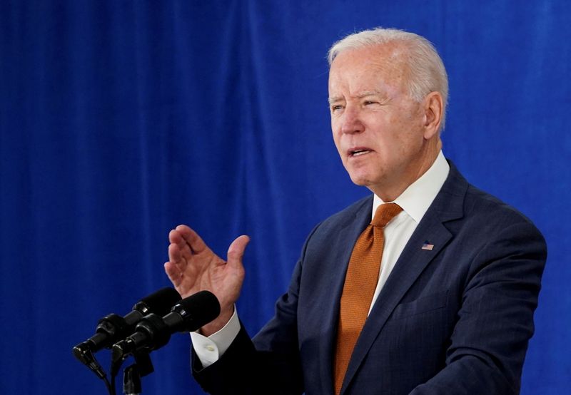 FILE PHOTO: U.S. President Biden comments on the May jobs