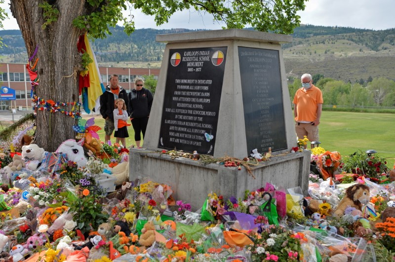 FILE PHOTO: A memorial on the grounds of the former
