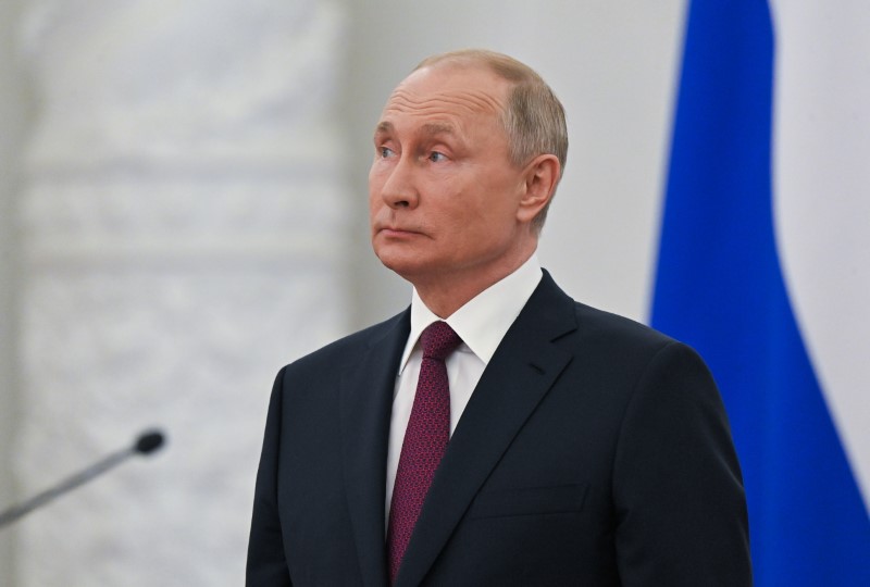 Russian President Putin attends an awarding ceremony in Moscow